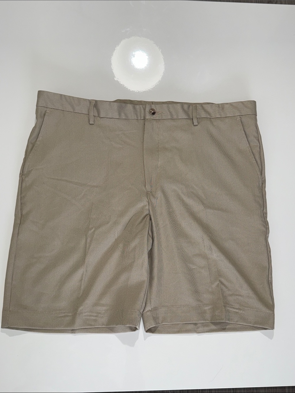 Greg Norman Collection Tan Flat Front Performance Shorts